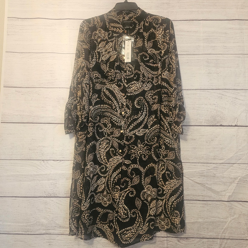 Investments S Small Sheer Floral Button Up Duster Kimono NWT L524